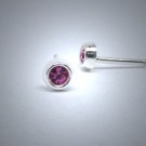 OS114 Ohrstecker aus Silber Stein rosa