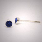 OS211 Ohrstecker aus Silber - Stein dunkel blau