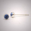 OS215 Ohrstecker aus Silber - Stein dunkel blau