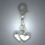 CC031 Charms, Anhänger Herz doppelt