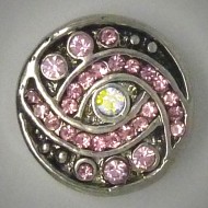  CH003 - Schmuck Druckknöpfe glitzer Grafik rosa