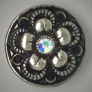  CH016 - Schmuck Druckknöpfe Blüte weiss