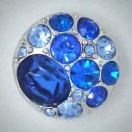 CH020a Schmuck Druckknöpfe Steine blau
