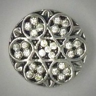 CH096 - Schmuck Druckknöpfe Blume weisse Steine