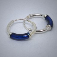CR012 Creolen aus Silber blau 