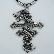 MK034 Ketten Kreuz mit Drachen gr.