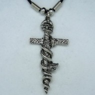 MK054 Ketten Kreuz mit Schlange gr.