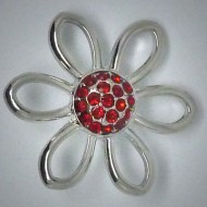 CH090 Schmuck Druckknöpfe Blume gr. rot