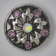 CH223 - Schmuck Druckknöpfe blüte rosa Steine 