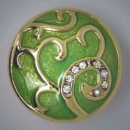  CH194 - Schmuck Druckknöpfe Gold floral grün 