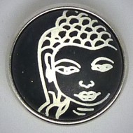 CH234 - Schmuck Druckknöpfe Buddha schwarz Stein
