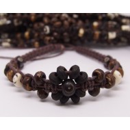 AB013 Armbänder Makramee Blume natur