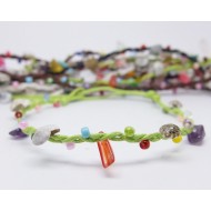 AB077 - Armbänder Makramee mini Muscheln bunt