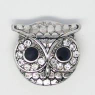 CH087 - Schmuck Druckknöpfe Eule viele Steine kl.
