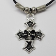 MK036 - Ketten kleines Kreuz mit Totenkopf