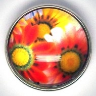 CH177a - Schmuck Druckknöpfe Blumen orangetöne