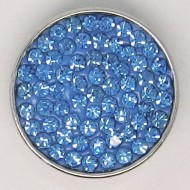 CH038a - Schmuck Druckknöpfe viele Steine hell blau