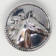  CH114 - Schmuck Druckknöpfe Pferdekopf silber