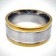 STR007 Ringe aus Edelstahl Bicolor mittelstreifen in matt, aussenstreifen gold