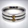 STR010 Ring aus Edelstahl mit 2 Stahlbändern und goldenen Schrauben