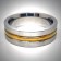 STR012 Ringe aus Edelstahl matt mittelstreifen in gold