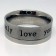 STR020 Ringe aus Edelstahl gestreift mit schwarzer Schrift Only love you