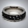 STR081 Ringe aus Edelstahl beweglich m. Kette schwarz