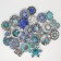 CHX006 - 20St. Schmuckdruckknöpfe MIX6 blau