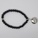 CHA017a - Armbänder mit Anhänger für Schmuck Druckknöpfe Perlen schwarz 